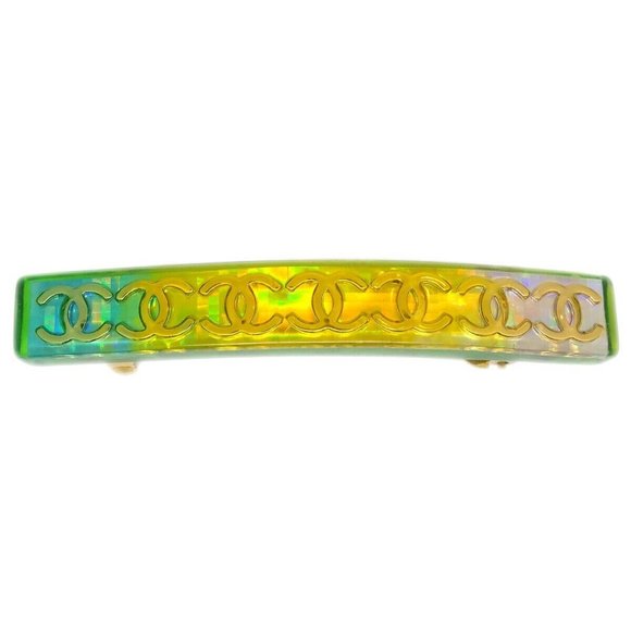 Auth nel Hair Clip Hairpin Barrette Yellow Gold - Picture 1 of 4